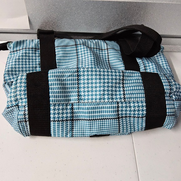 Vintage‎ Lauren Ralph Lauren Tote Bag Purse Houndstooth Buckle Pocket Zip Y2K - Picture 7 of 12